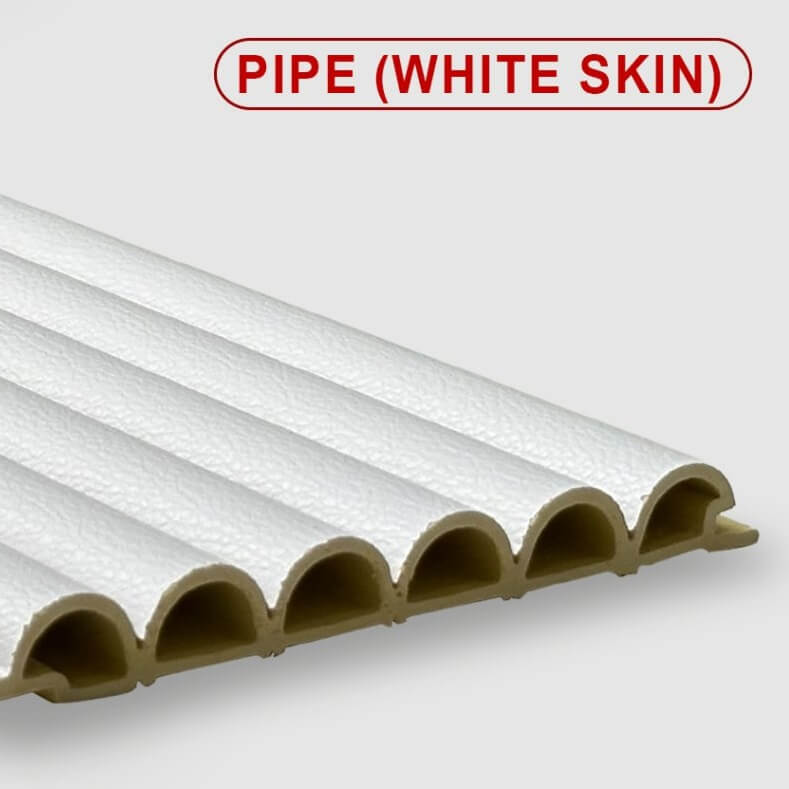 Трубка белая кожа/Pipe white skin Рифленая бамбуковая панель 10х280