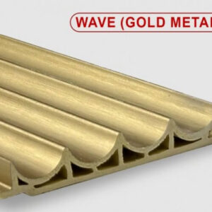 Волна золото металл/Wave gold metal Рифленая бамбуковая панель 10х280